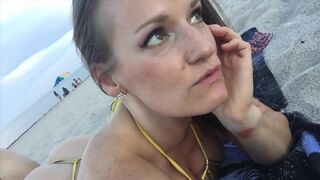 Jillian Goes To The Beach (In A Tiny Gold Bikini)