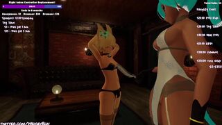 VRchat Trans Fox Girl Uses Her Dildo To Suck Off Her BF on Stream.