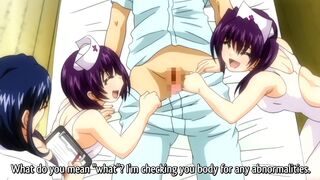 Hentai Milf Doctor and 2 Nurse Teens in Swimsuit take care of a patient