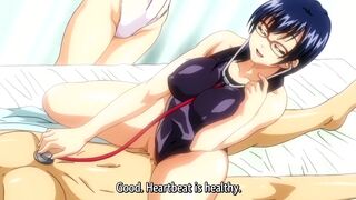 Hentai Milf Doctor and 2 Nurse Teens in Swimsuit take care of a patient