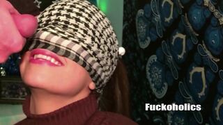 Submissive Schoolgirl Blindfolded Blowjob ~ Cum On Face