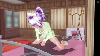 3D HENTAI Cute Girlfriend In Green Pajamas Rides A Big Cock