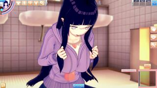 Hinata Hyuga gives you a titjob and fucks you in the male bathroom