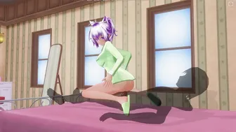 3D HENTAI Lovely Girlfriend In Green Pajamas Reverse Cowgirl