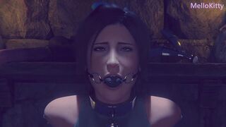 Lara Croft Tied Up BDSM - Fast Dildo Machine - Anal