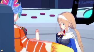 Mitsuba Greyvalley and Az Sainklaus have intense futanari sex - Super Robot Wars 30 Hentai