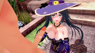 3D Hentai: MONA IS PLAYED WITH TITS (Genshin Impact)