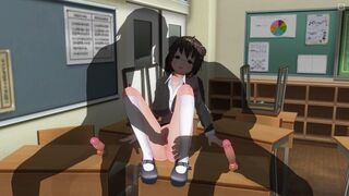3D HENTAI Schoolgirl tries masturbation for the first time