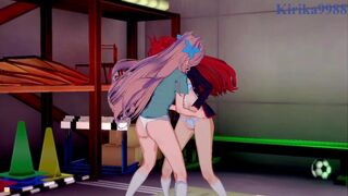 Kanade Amō and Maria Cadenzavna Eve engage in intense lesbian play - Symphogear Hentai