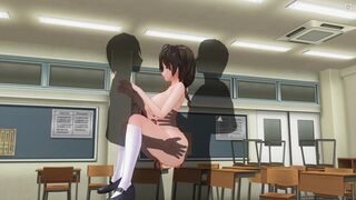 3D HENTAI Double penetration in a schoolgirl in the lifting position