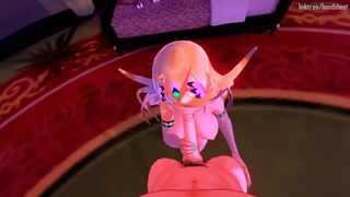 Mythra gives a POV blowjob while Pyra watches before a snowball (Xenoblade 3D hentai)
