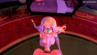 Mythra gives a POV blowjob while Pyra watches before a snowball (Xenoblade 3D hentai)