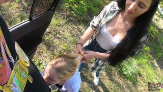 Girlfriend lost at rock-paper-scissors and had to suck fellow traveler - EPIC FACIAL - POV