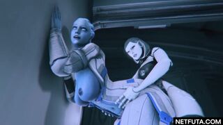 Mass Effect - Liara and Edi Futanari SFM