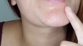 Drooling blowjob with plenty of saliva and spit