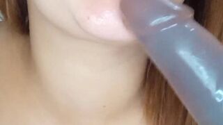 Drooling blowjob with plenty of saliva and spit