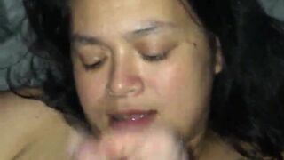 Asian wife begs me to cum on her face