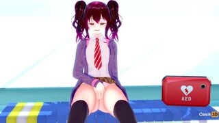 Student after the pool rishila masturbate on the bench 3D