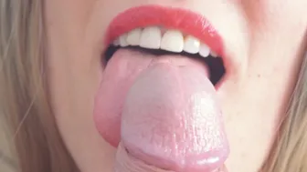 20 minutes of hottest blowjob, licking cockhead, edging cock, huge cumshot