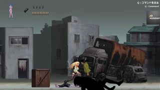 Hot blonde girl have sex with zombies and female zombies (Parassite in city) p2