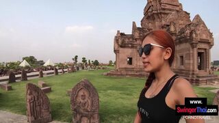 Thai teen girlfriend sightseeing and sex