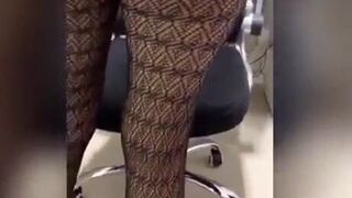 Hot secretary showing off on periscope