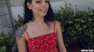 Gina Valentina isn’t normally this slutty, but when some random guy starts throwing cash at her for a peak at her juicy ass, she plays ball