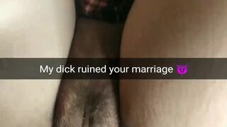 Snap chat cheating slutty wife bareback sex and cuckold captions compilation! - Not inside- not cheating - Milky Mari