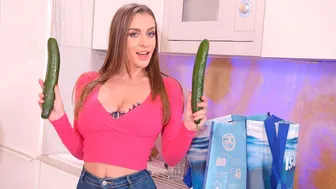 Porn World - Horny Housewife Josephine Trades Massive Cucumber For Husband’S Cock GP2275