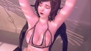 [Blacked] Mei enjoys a huge cock in the bathroom [Grand Cupido]( Overwatch )