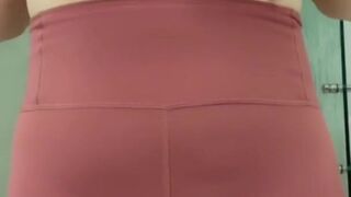 Blonde Lactating Snapchat Premium Slut Pees in Leggings and Squeezes Breast Milk Huge Engorged Tits