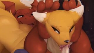 Guilmon x Renamon Blowjob