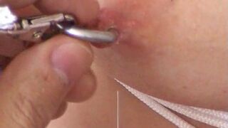 Breast Injection Saline & Needles Torment Lips Labia Pussy