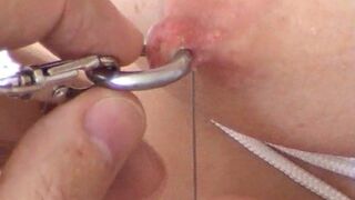 Breast Injection Saline & Needles Torment Lips Labia Pussy