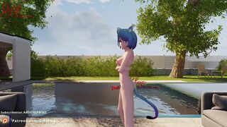 Sexy Nude Catgirl Mia Abracadabra Blender MMD 1513