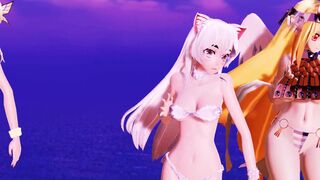 【MMD】Chaika Neko & Sena Sexy & Astrea Macne set【R-18】