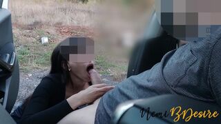 I meet the colleague with the big cock to get fucked outside the car before returning to the cuckold