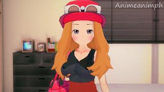 Fucking Horny Trainer Serena from Pokemon Until Creampie - Anime Hentai