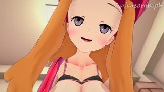 Fucking Horny Trainer Serena from Pokemon Until Creampie - Anime Hentai