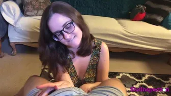 Slut Inspection - POV Blowjob From Brunette Slut With Glasses