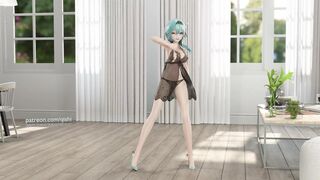 0122 -【R18-MMD】Qishi - Genshin Impact 原神 Eula 优菈 - Glass Bead