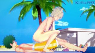 Mitsuki Bakugo and Izuku Midoriya have intense sex on the beach. - My Hero Academia Hentai