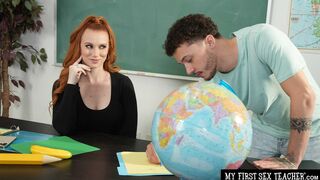 My First Sex Teacher - Professor Madison Morgan loves to taste a big cock in the classroom