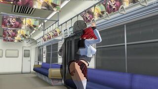 3D HENTAI Redhead schoolgirl gets fucked in the ass in a train car