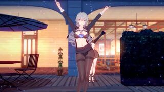 0404 -【R18-MMD】Honkai Impact 3rd 崩坏三 APHO Bronya at office with other valkyrie