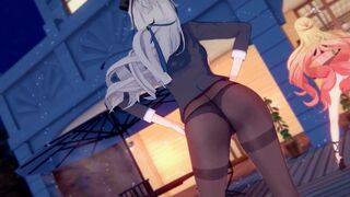 0404 -【R18-MMD】Honkai Impact 3rd 崩坏三 APHO Bronya at office with other valkyrie