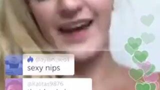 Meg on periscope showing her big boobs