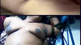 Naughtybigee Aunty Desi Pussy Finger by her hubby online with multiple random guys talking for her