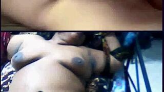 Naughtybigee Aunty Desi Pussy Finger by her hubby online with multiple random guys talking for her