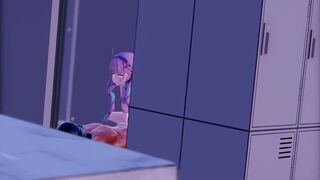 0472 -【R-18 MMD】Hololive Segs with Aqua in dressing room 更衣室での激しい一時